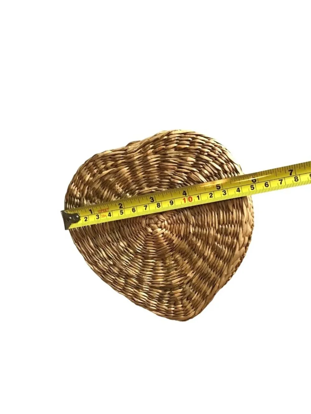 HEART SHAPE SMALL handcrafted STORAGE WICKER BASKET